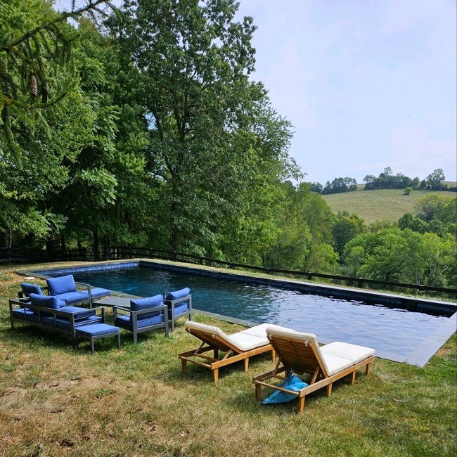 Hume, VA custom swimming and reflection pool to enjoy the view even more.