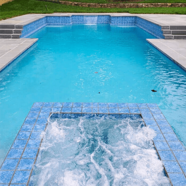 Inground pool spa and water features, built near Upperville, Va